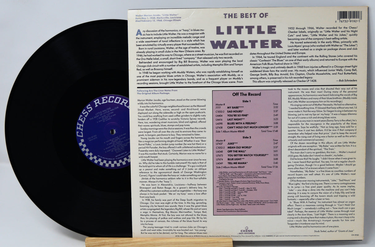 Vinyl record with cover displaying 'The Best of Little Walter' on a light gray background