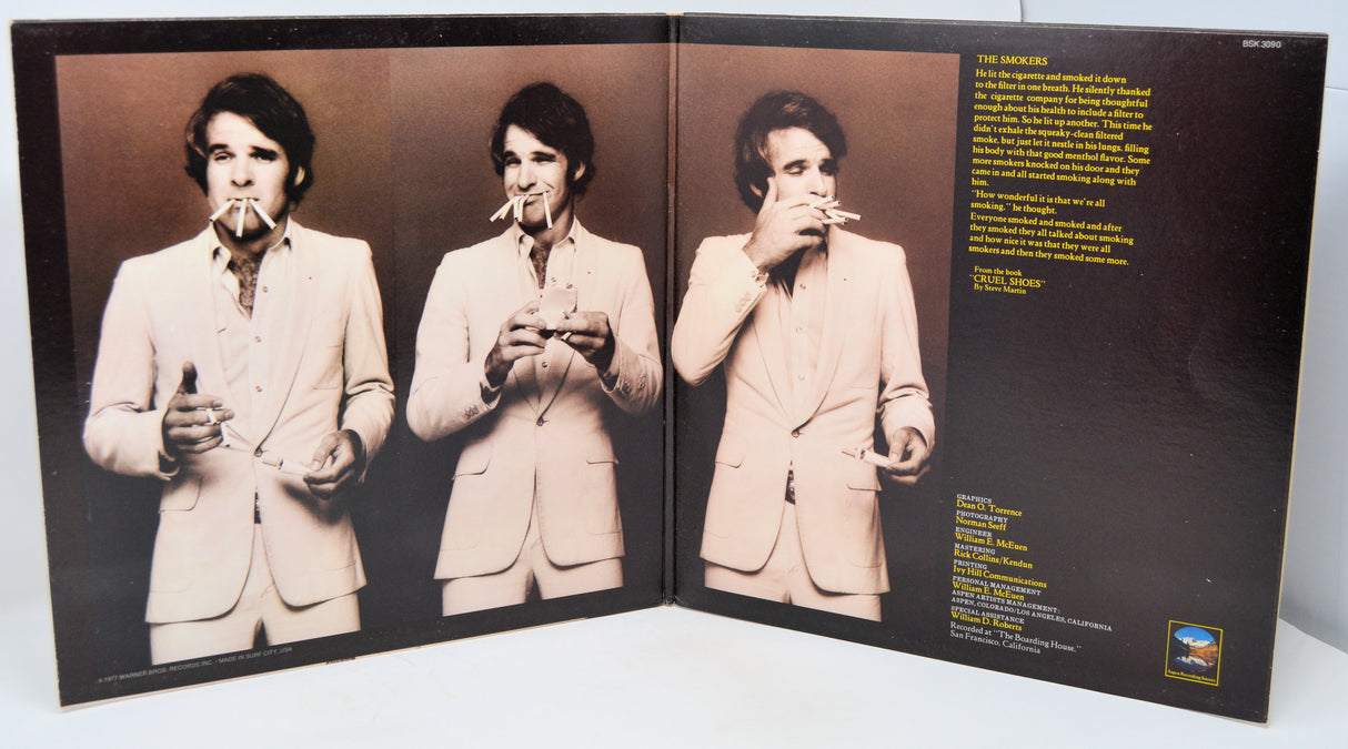 Album cover with a person smoking a cigarette, featuring text on a dark background.