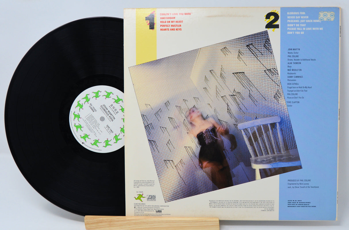 Vinyl record titled Glorious Fool by John Martyn showing the album and back cover.