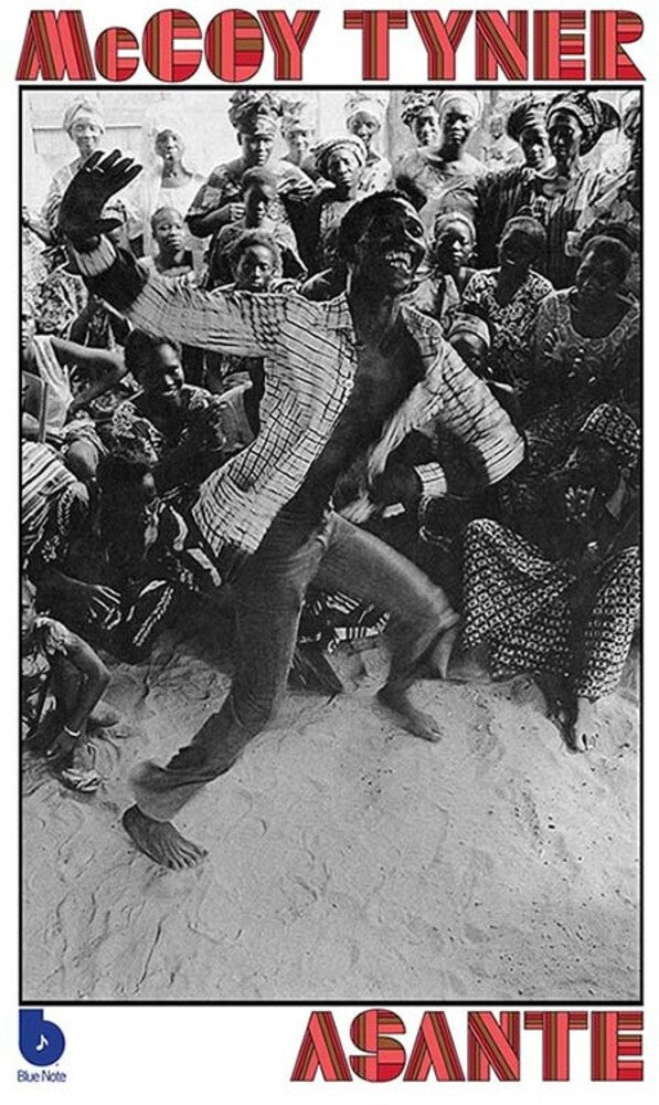 Vintage album cover of McCoy Tyner's 'Asante' featuring a dancer and crowd.