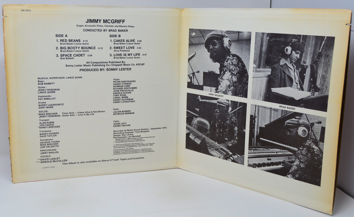 Album cover with tracklist and black and white photos of a person playing piano.