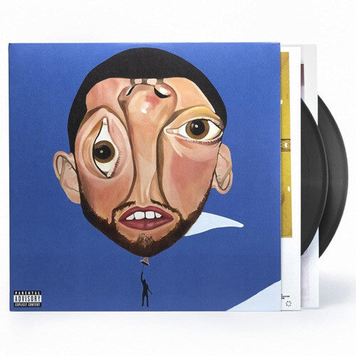 Mac Miller Balloonerism Vinyl record with a stylized face on the cover against a blue background