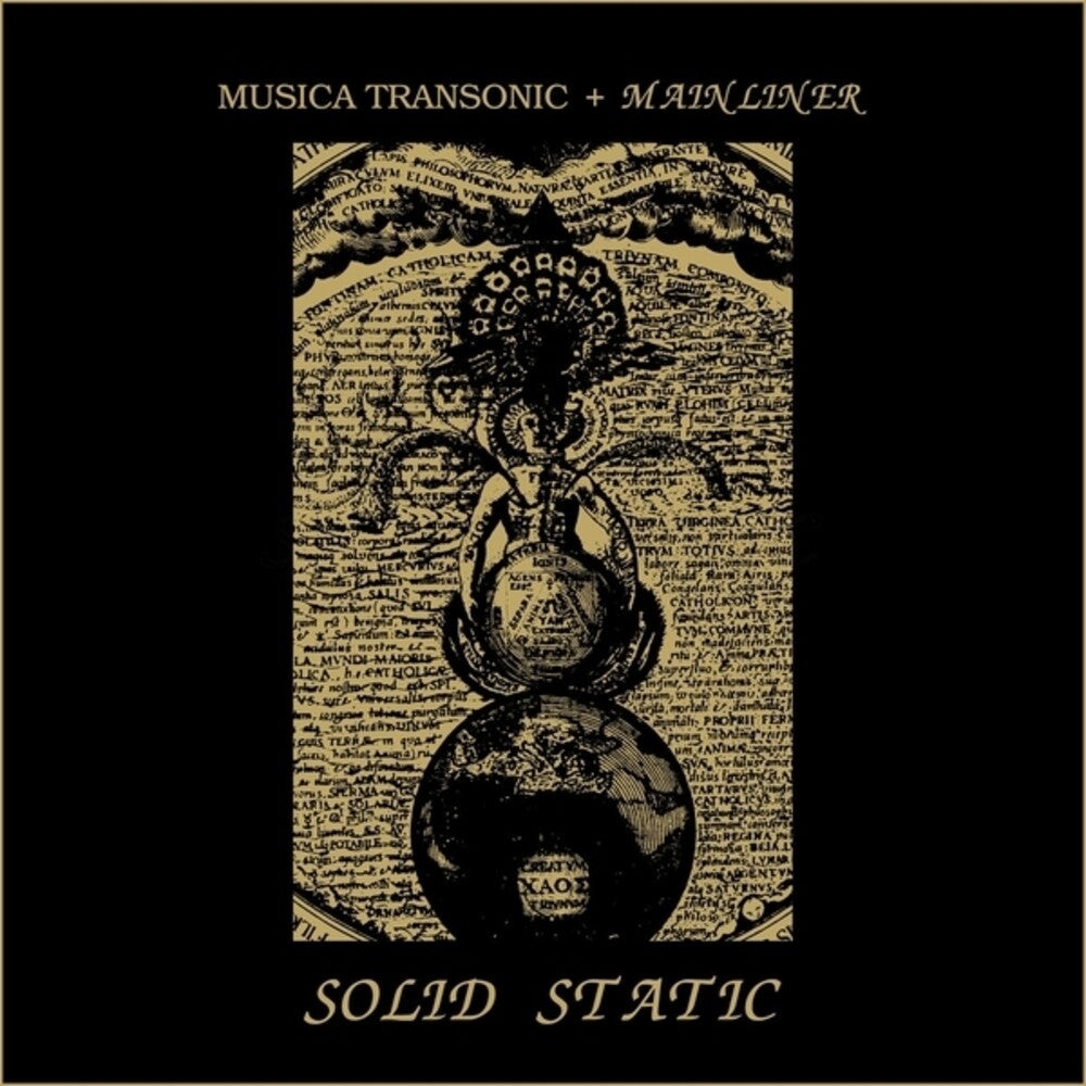 Album cover with text 'Musica Transonic + Mainliner' and 'Solid Static' on a black background