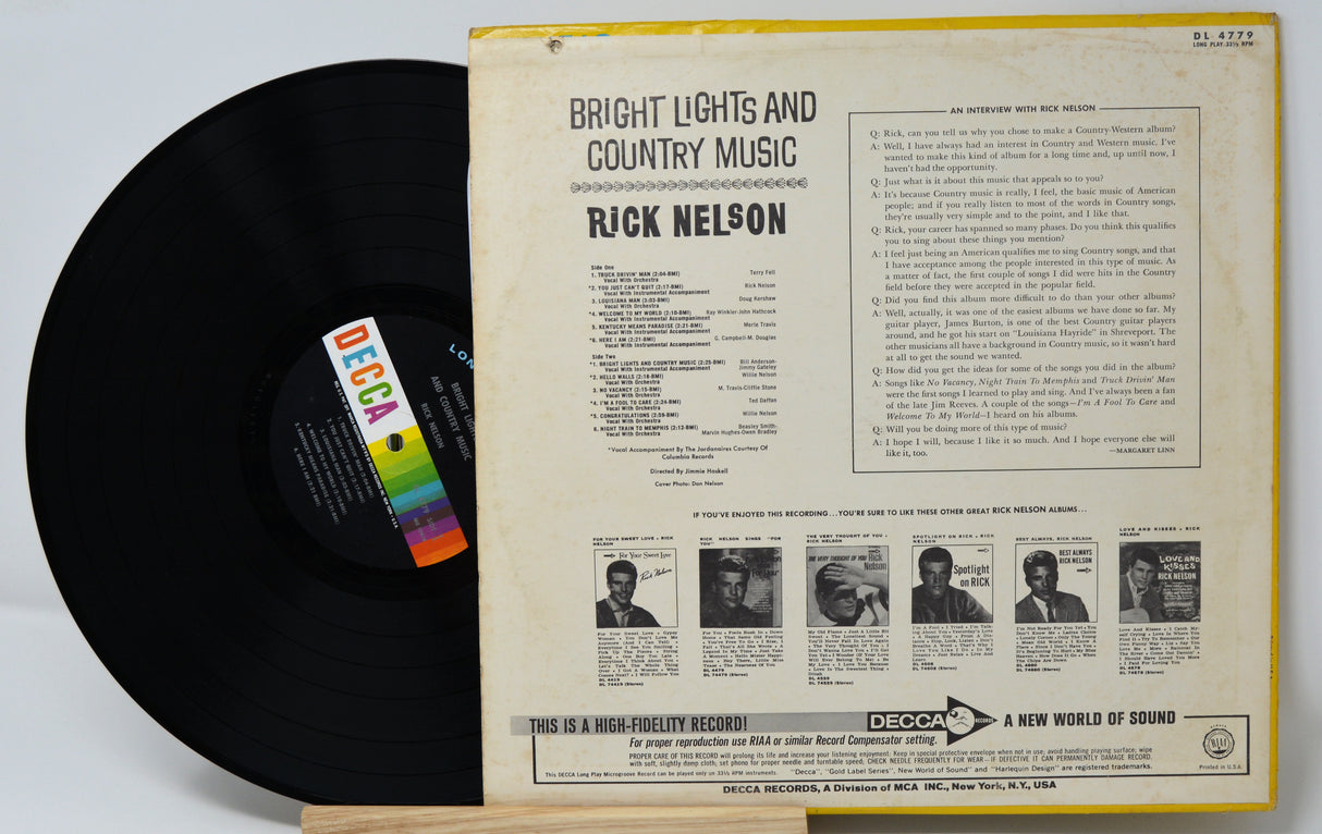 Nelson, Rick - Bright Lights And Country Music