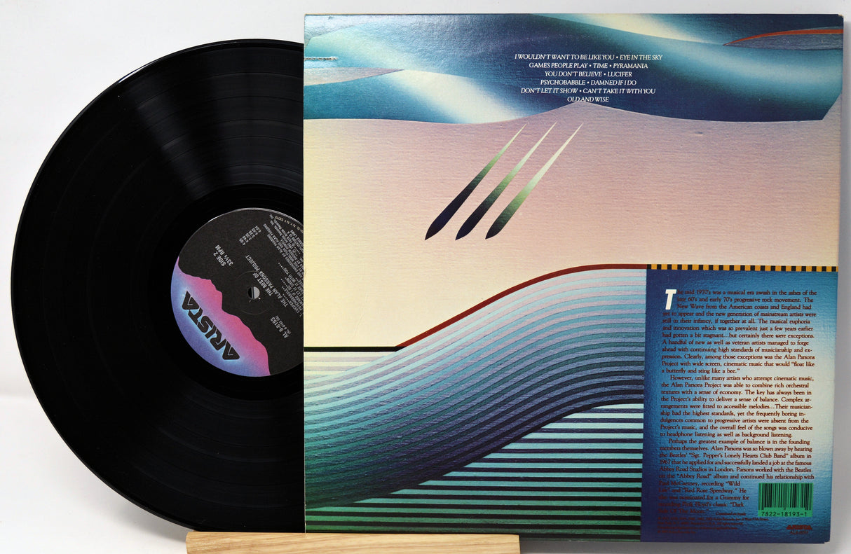 Vinyl record with cover featuring abstract design and 'Arista' label.
