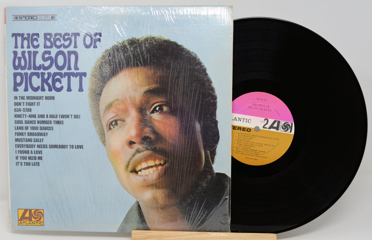 Vinyl record and cover titled 'The Best of Wilson Pickett' on a white background
