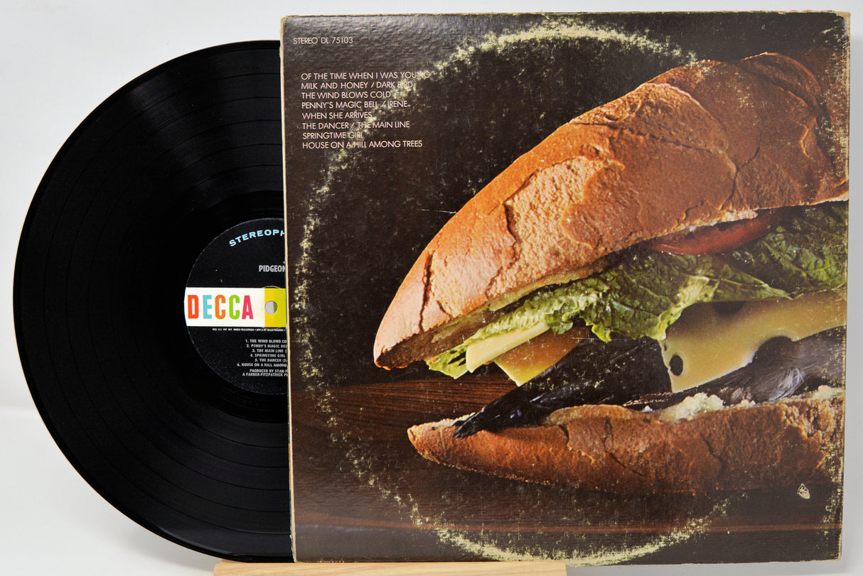Vinyl record with a sandwich illustration on the cover