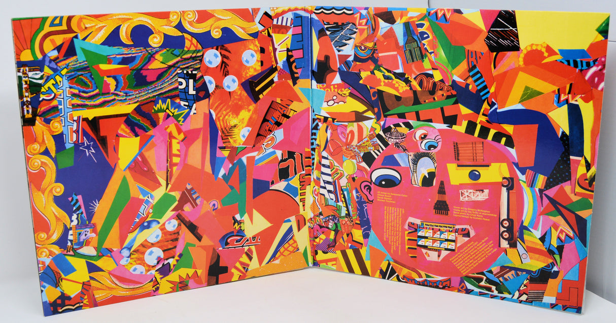 Inside gatefold album art with vivid geometric psychedelic collage