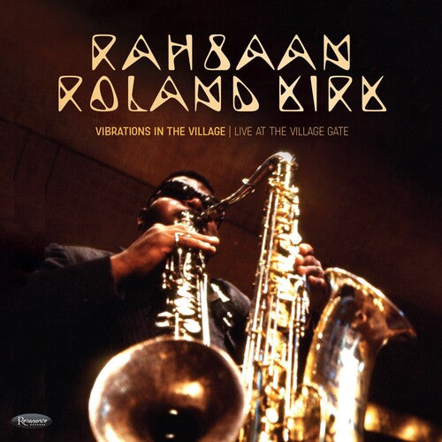 Rahsaan Roland Kirk playing saxophone on the 'Vibrations in the Village' live album cover