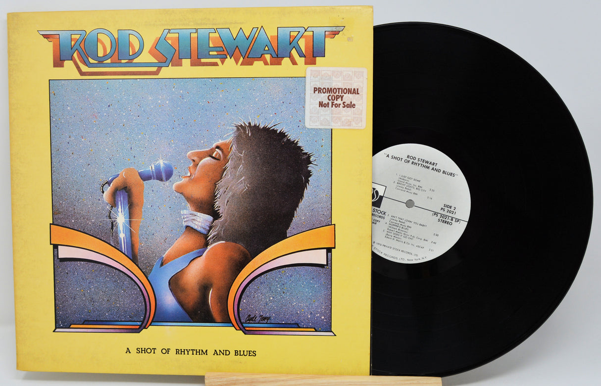 Vinyl record and cover with 'Rod Stewart' on a white background