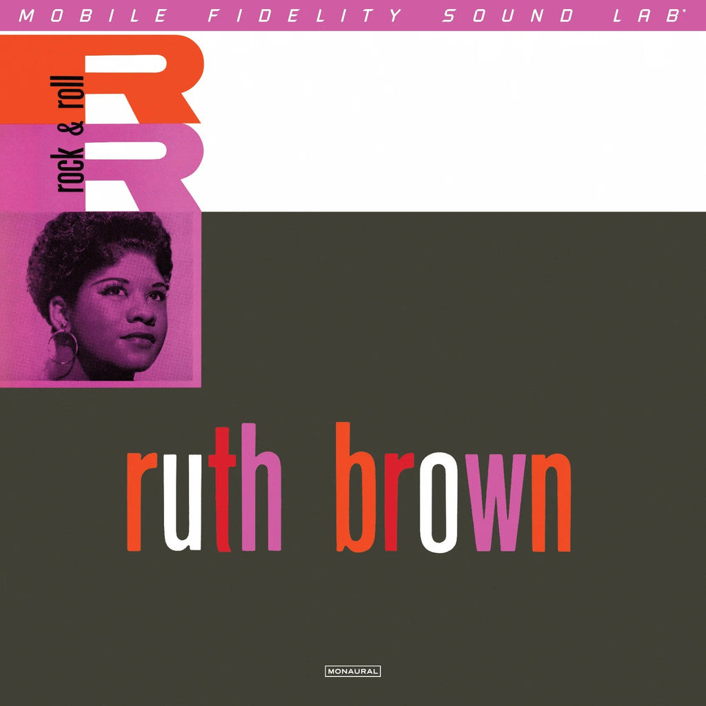Album cover for Ruth Brown featuring a portrait and colorful text on a gray background.