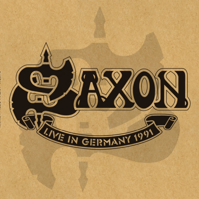 Album cover with 'Saxon' band logo and text 'Live in Germany 1991' on a brown background