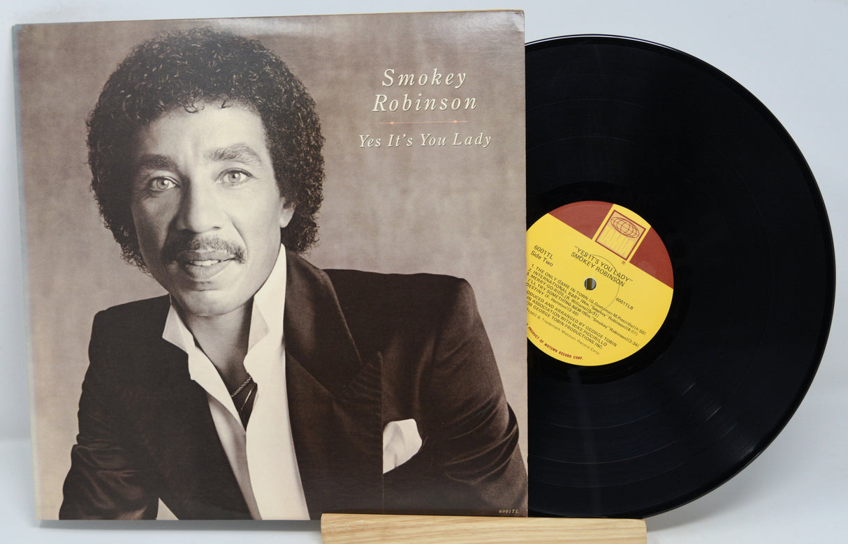 A vinyl record album cover featuring Smokey Robinson with the album title 'Yes It's You Lady'.
