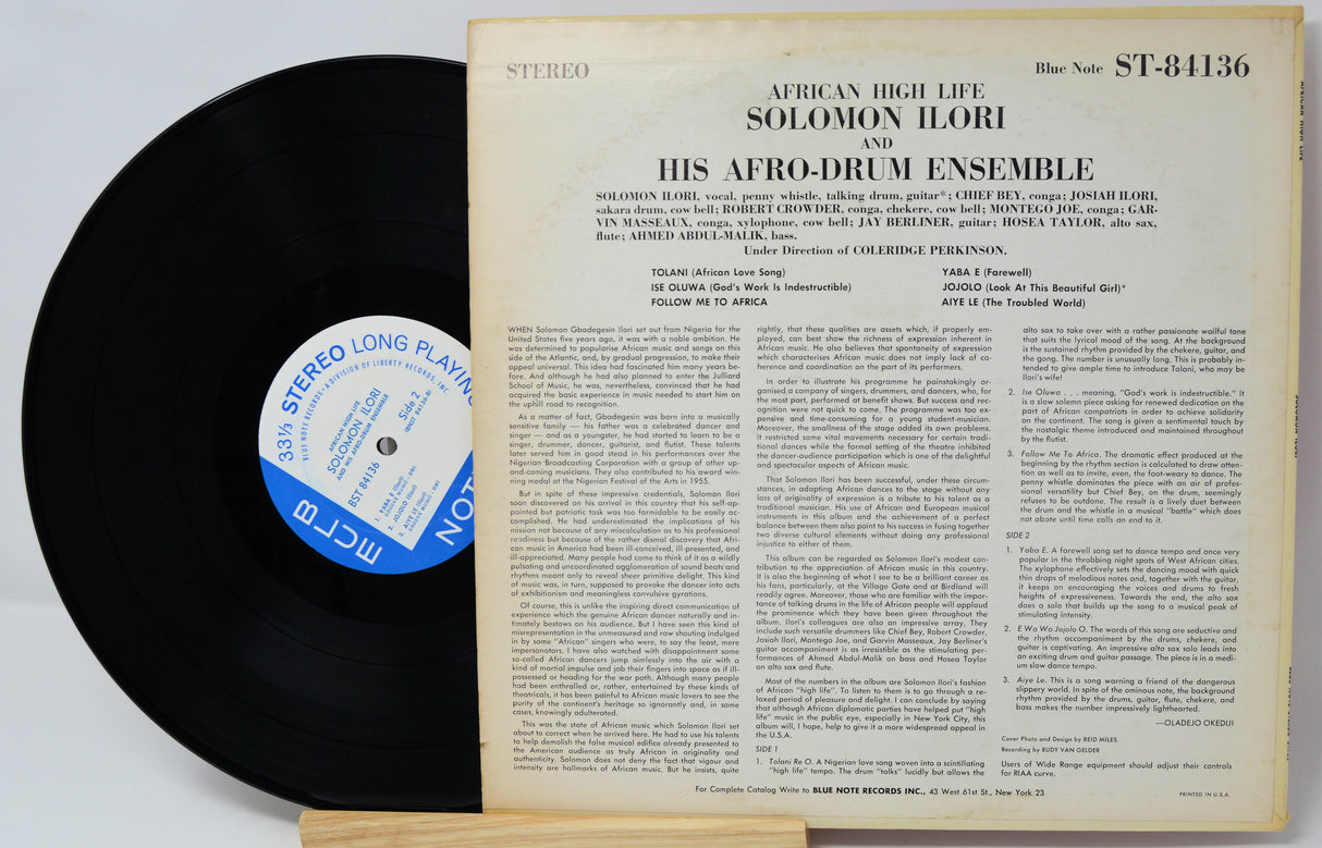 Vinyl record with cover featuring text and a Blue Note label.