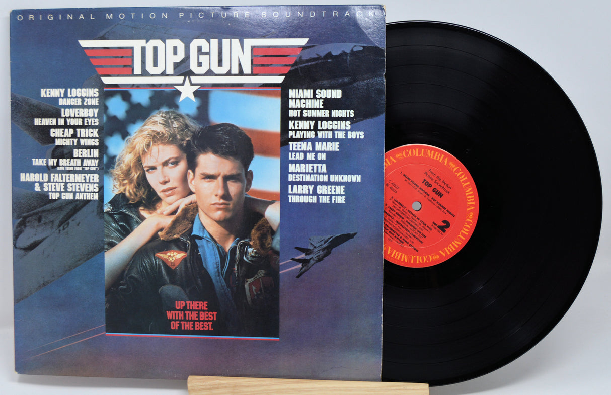 Vinyl record and cover for 'Top Gun' movie soundtrack