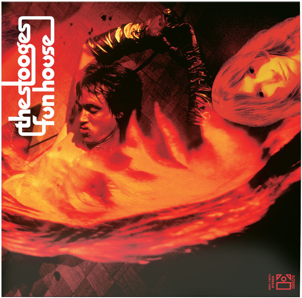 Album cover with photo of Iggy and another band member and text 'the Stooges Funhouse' on a dark background