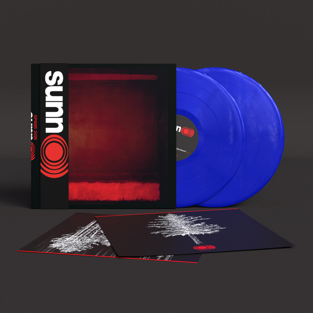 Vinyl record set with blue discs and a black cover featuring 'summ' branding on a dark background.