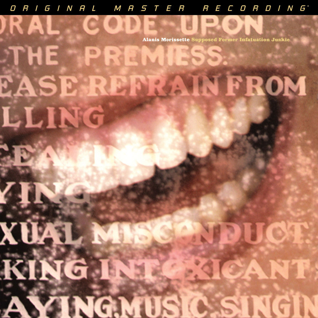 Supposed Former Infatuation Junkie album cover featuring close-up mouth and layered text