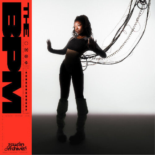 THE BPM album cover featuring a stylish woman posing with futuristic cables on a white background