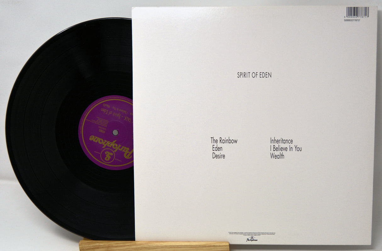 Vinyl record with a white label on a white background