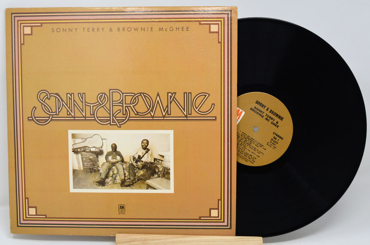 Vinyl record and cover with 'Sonny & Brownie' on a light gray background