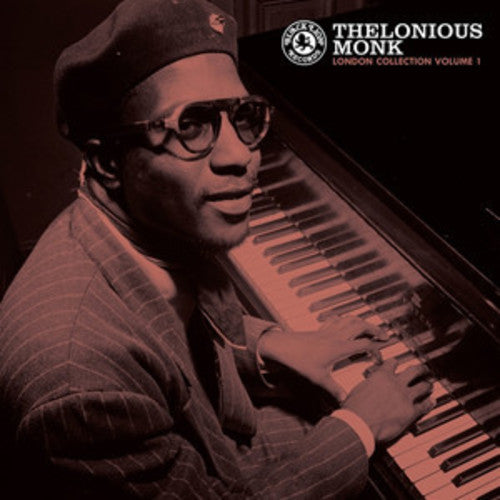 Album cover featuring a musician playing piano with text 'Thelonious Monk London Collection Volume 1'.