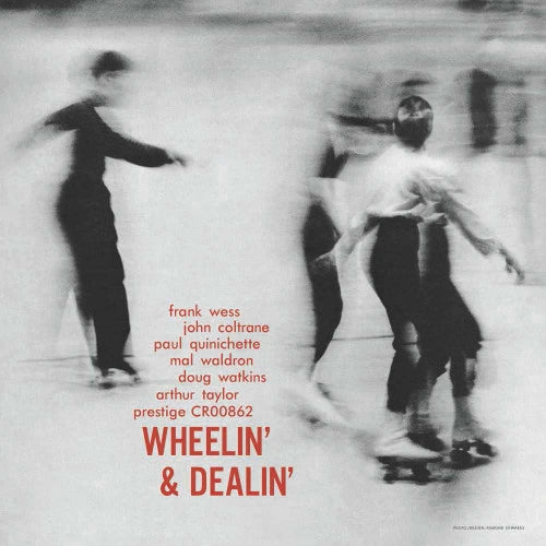 Album cover with skaters and text in red and black