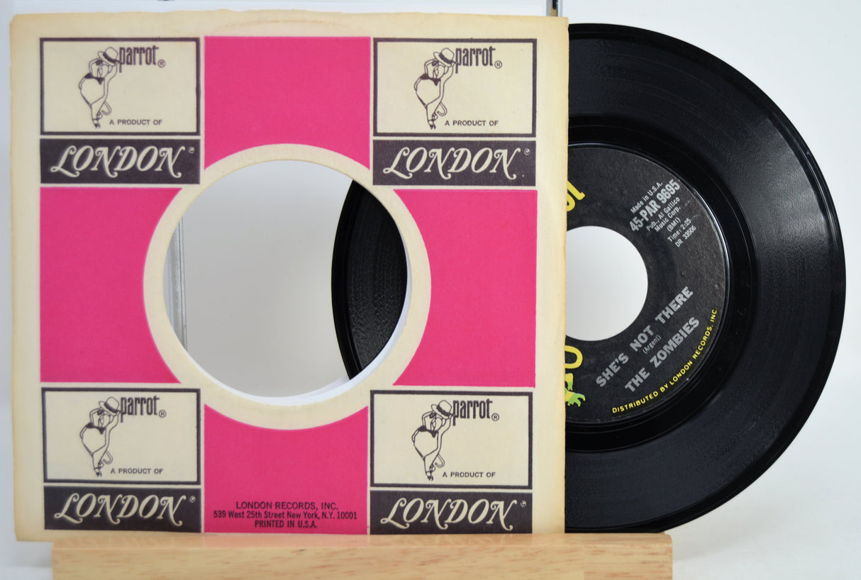 Zombies 'She's Not There' Vinyl record with pink sleeve featuring 'London' branding