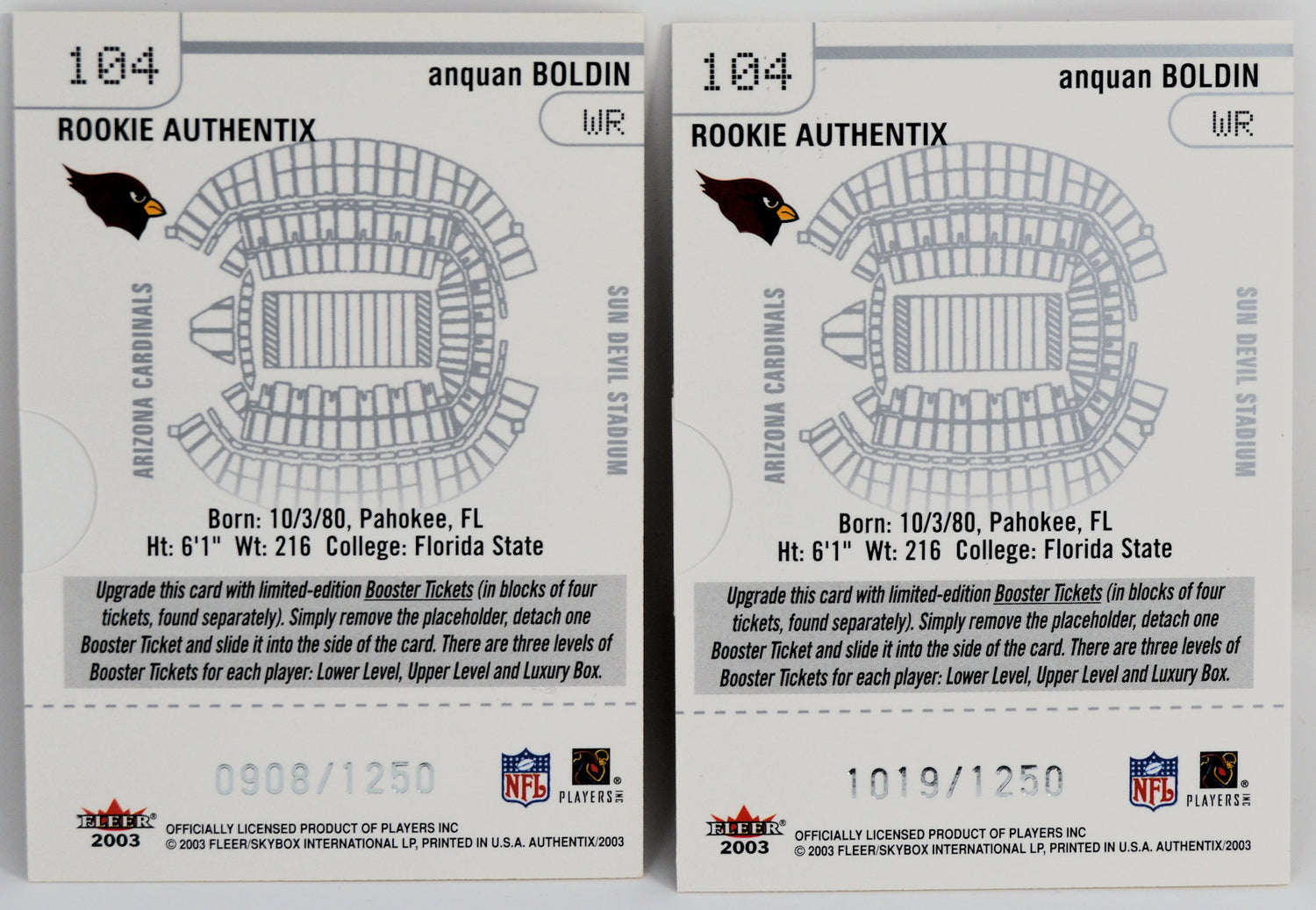 Boldin, Anquan - 2003 Fleer Authentix