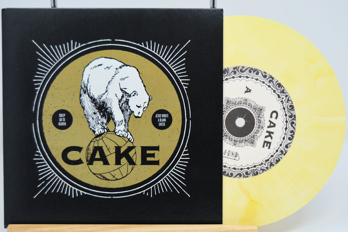 Cake ‎ Sheep Go To Heaven, Jesus Wrote A Blank Check, 7" Vinyl Record