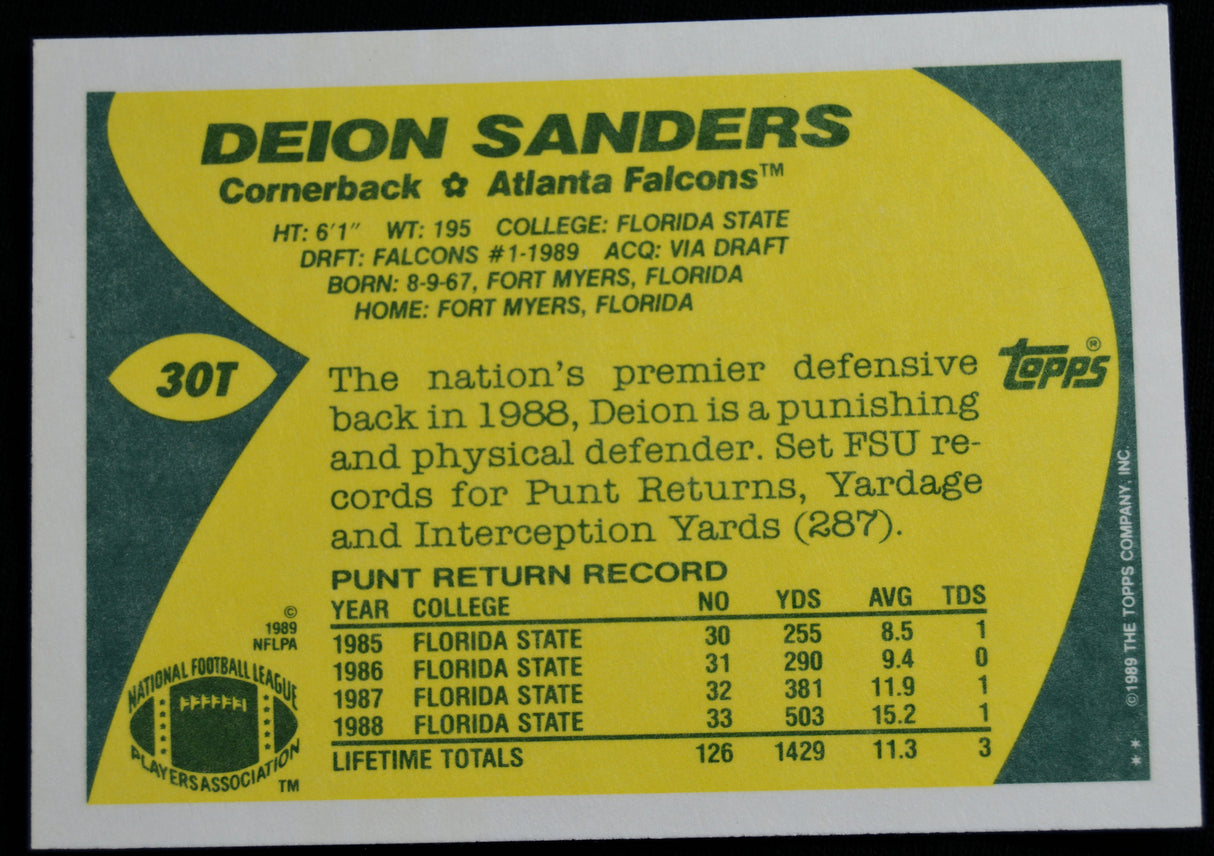 Sanders, Deion - 1989 Topps Traded RC