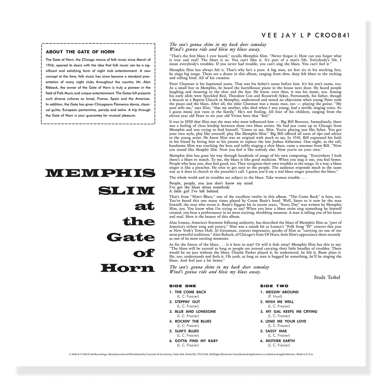 Memphis Slim - At The Gate Of Horn