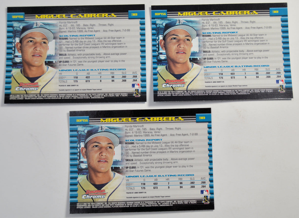 Cabrera, Miguel - 2002 Bowman Chrome Draft (3)