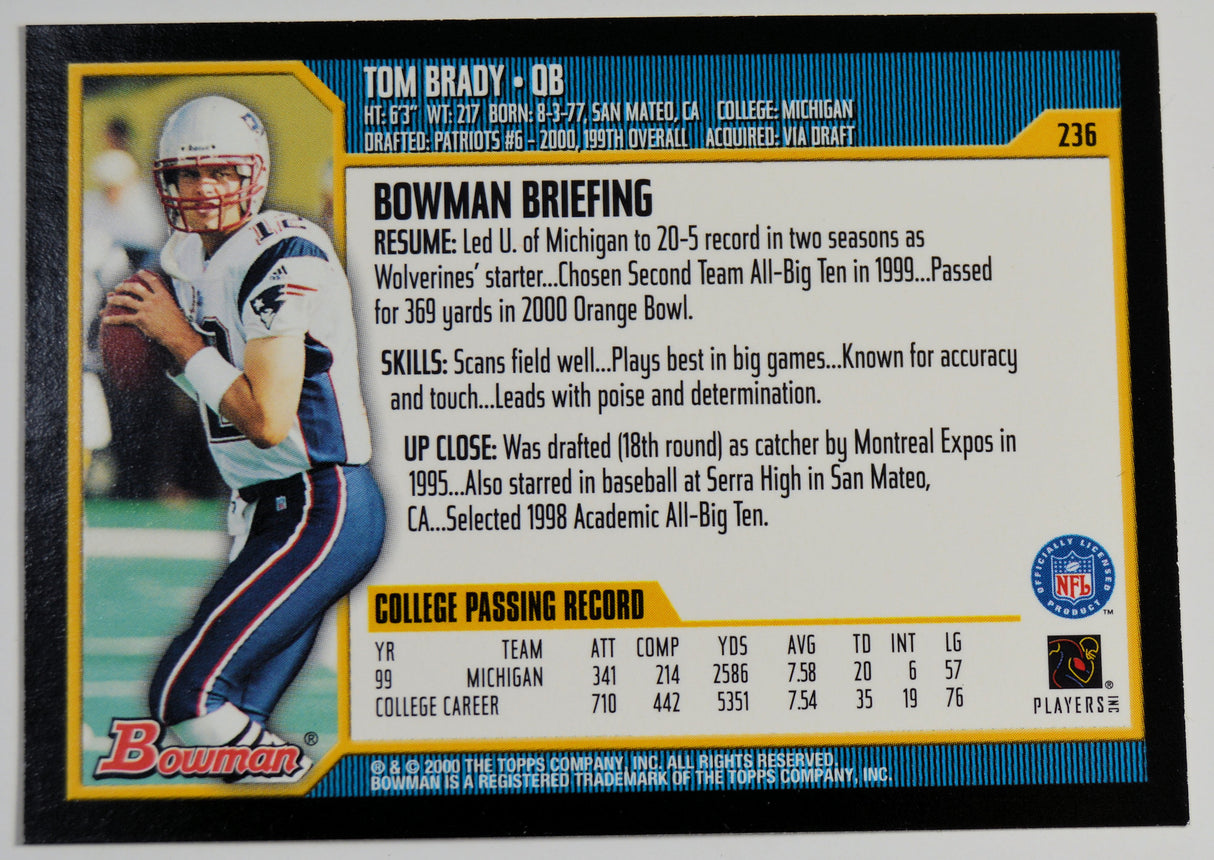 Brady, Tom - 2000 Bowman