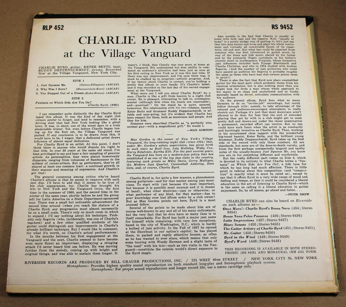 Byrd, Charlie - At The Village Vanguard