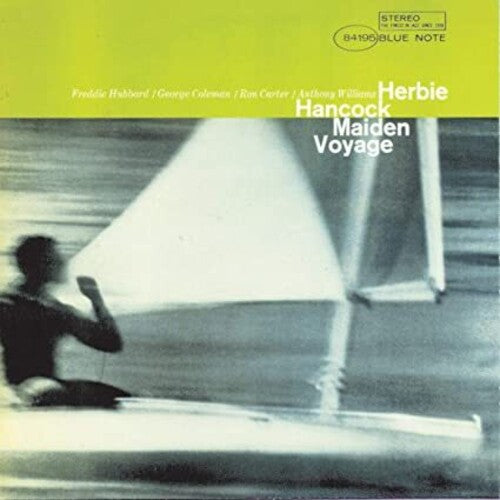 The cover image features a black and white photograph of a person sailing, with a boat in the background, suggesting the theme or title 'Maiden Voyage' by Herbie Hancock.