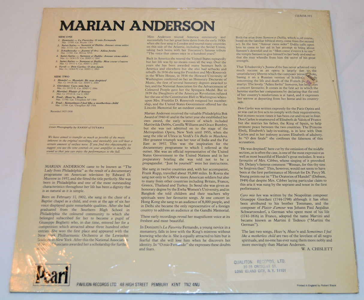 Anderson, Marian - Marian Anderson