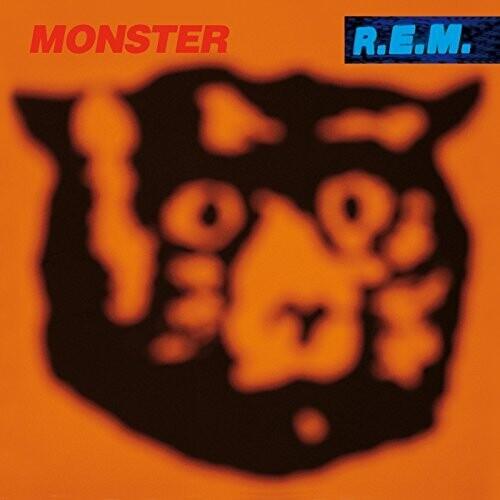 This image features the album cover for "Monster" by R.E.