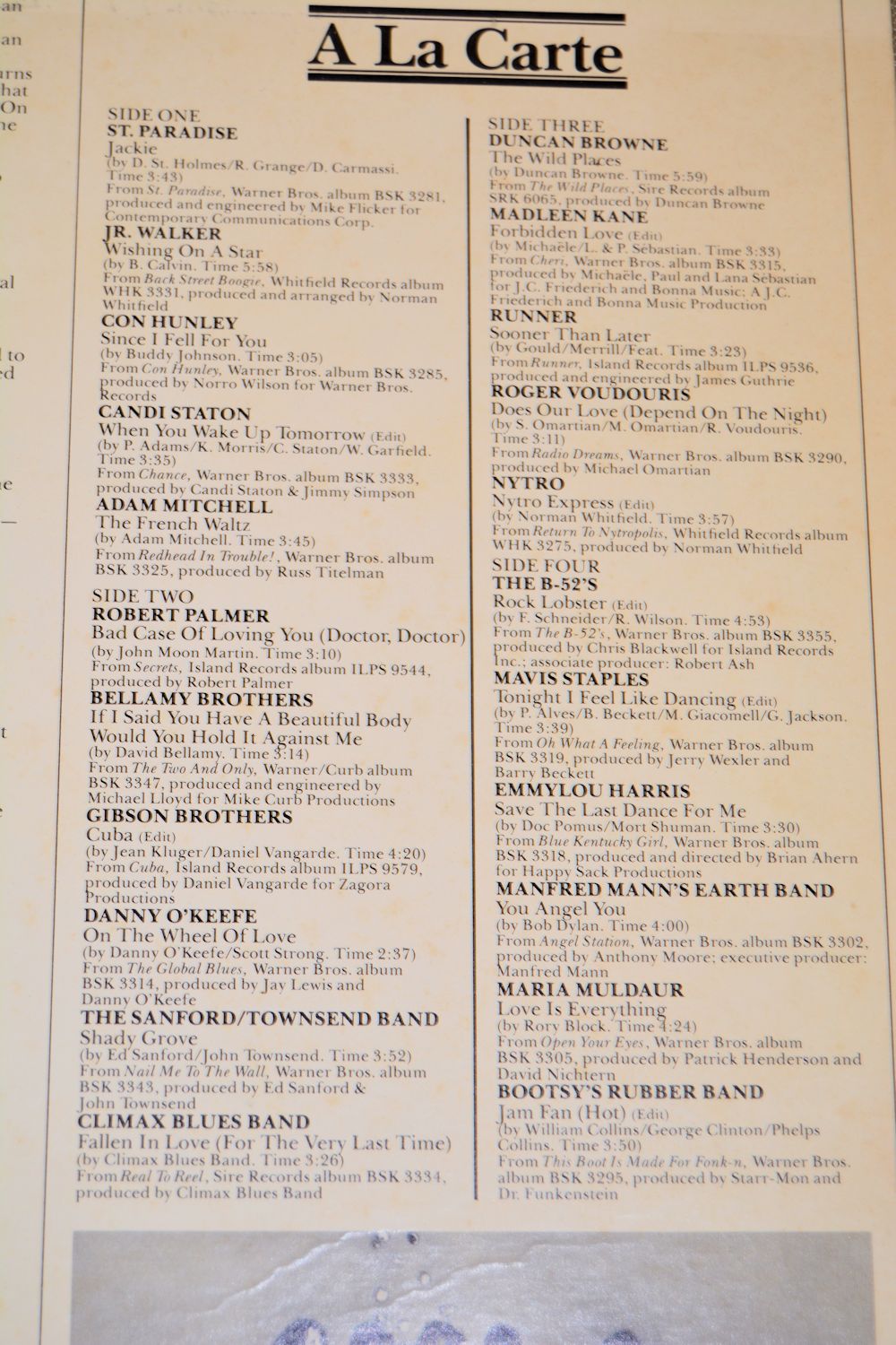 Various - A La Carte