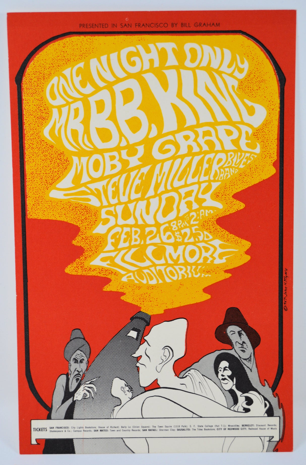 Moby Grape, BB King, Steve Miller - Fillmore Postcard