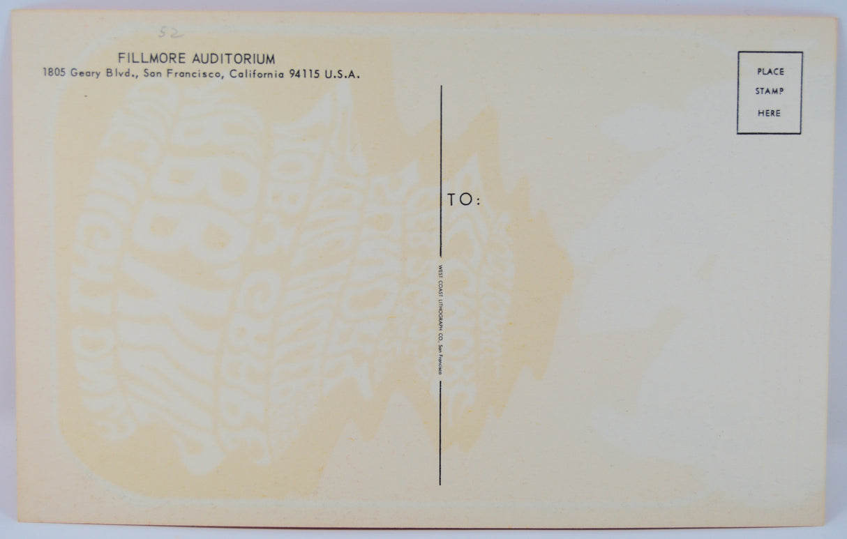 Moby Grape, BB King, Steve Miller - Fillmore Postcard