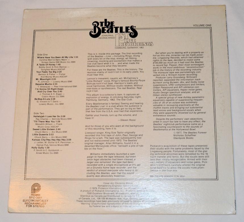 Beatles, The - 1st Live Recordings Vol 1