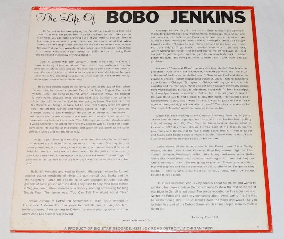 Jenkins, Bobo - Life Of