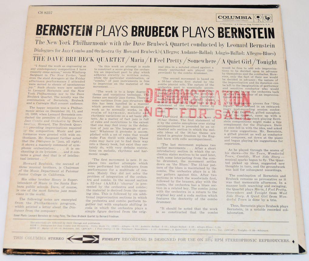 Brubeck, Dave - Bernstien Plays Brubeck Plays Bernstein