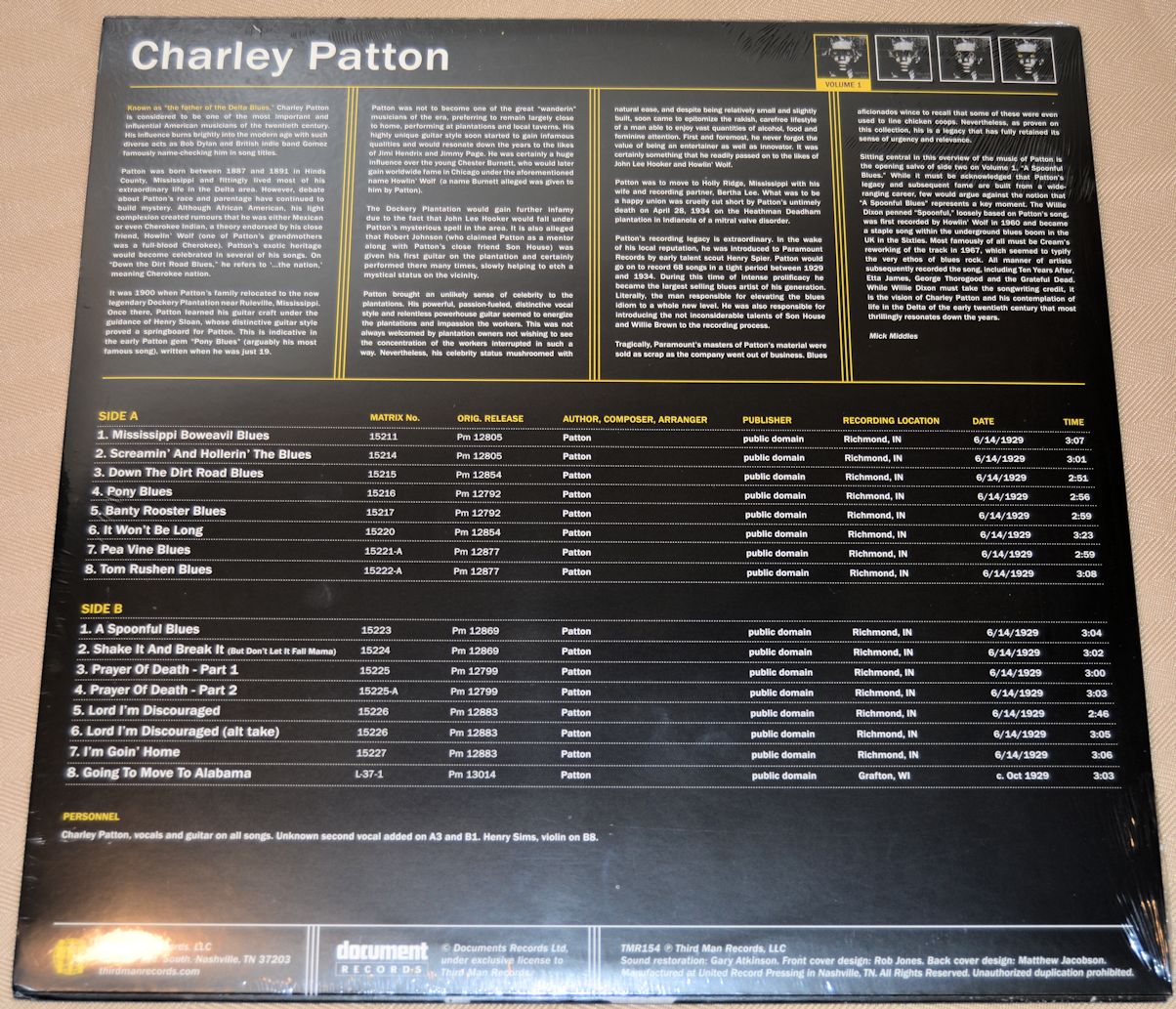 Patton, Charley - Complete Recorded Works Volume 1