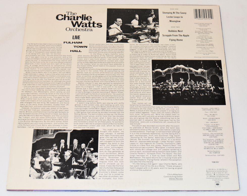 Watts, Charlie - Live Fulham Town Hall