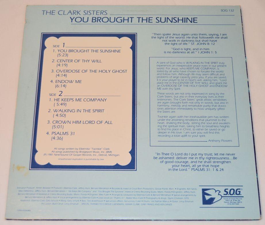 Clark Sisters - You Brought The Sunshine