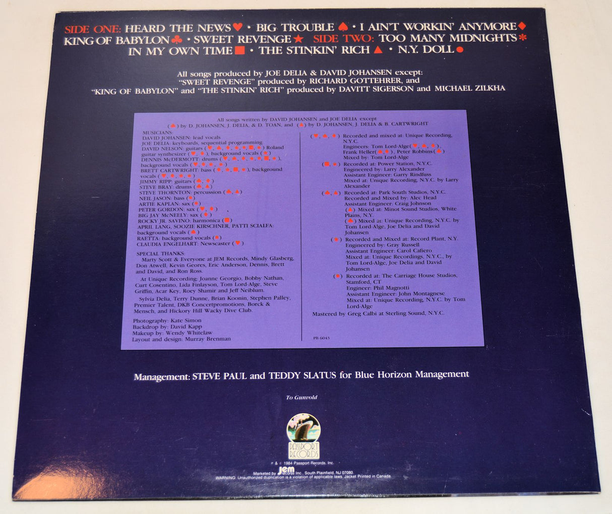 Johansen, David - Sweet Revenge