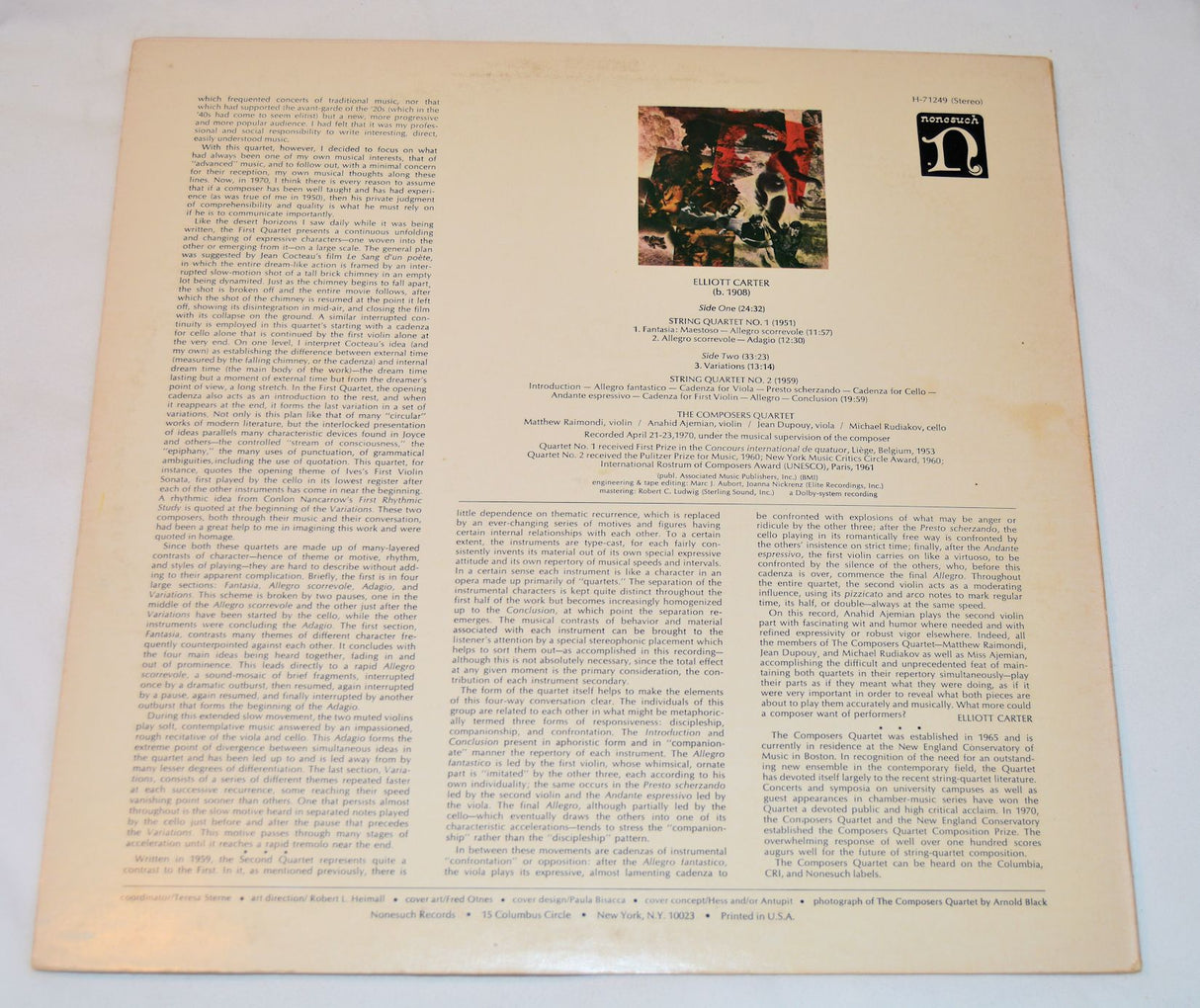 Carter, Elliot - String Quartets Nos 1 & 2