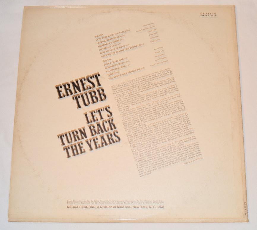 Tubb, Ernest - Let's Turn Back The Years